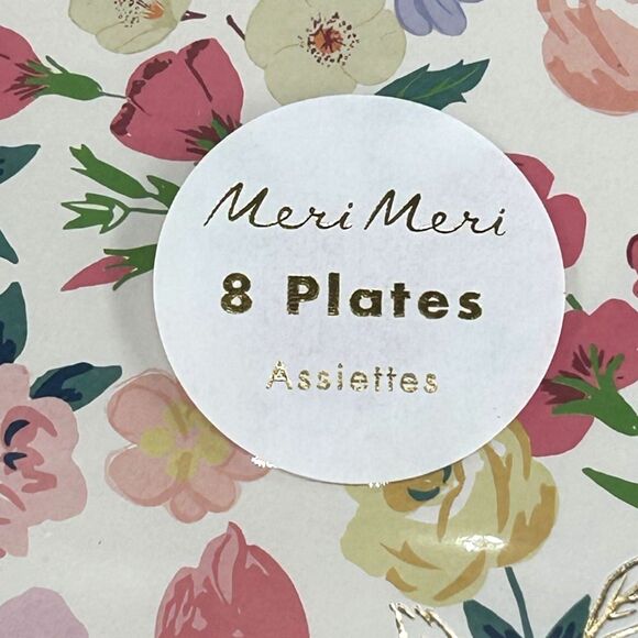 Meri Meri Elegant English Garden Pattern(2) Sets of (8) Paper Plates 10.5"D - Picture 5 of 7